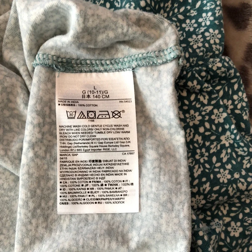 Gap Green Floral Babydoll Dress Large 10 Girls